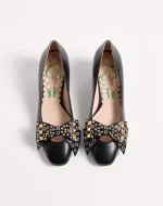Valentino Bowow Pump In Kidskin With Studs 45Mm - Image 5